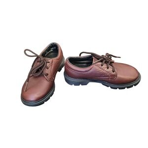 Ameliorate Boys Brown Leather Oxfords Lace Up Dress Shoes Size 6 D